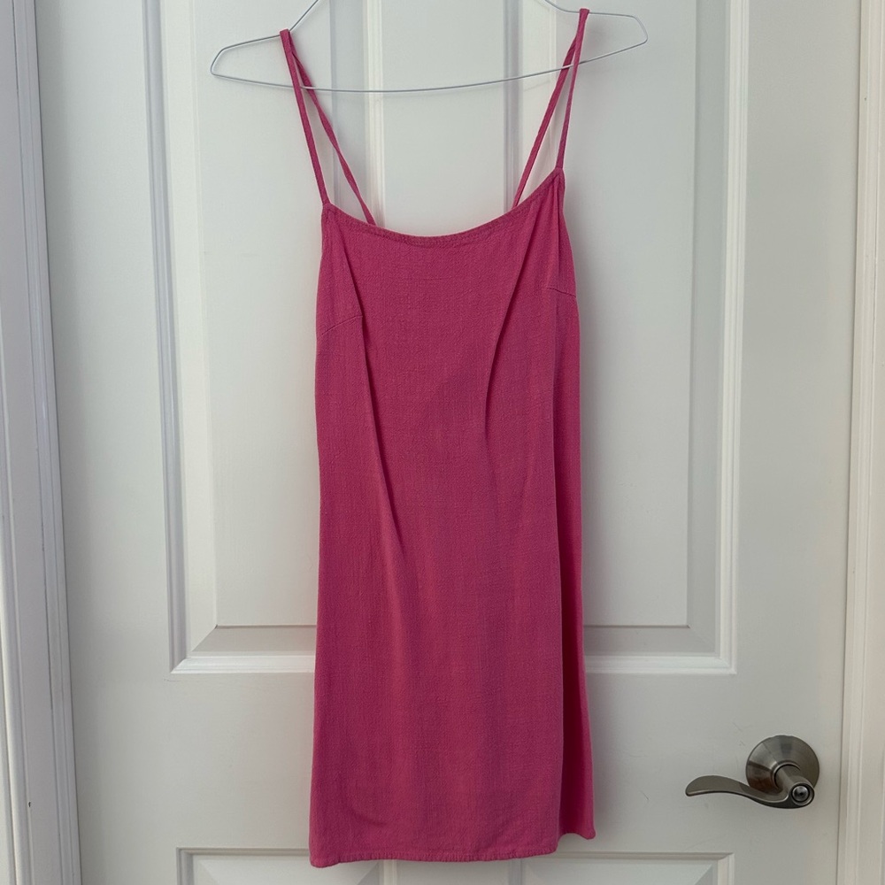 Pink Linen Mini Dress